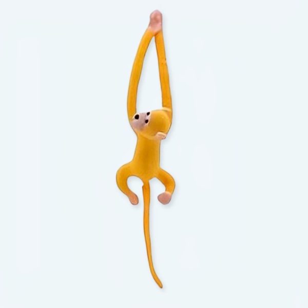peluche singe kawaii jaune moelleux