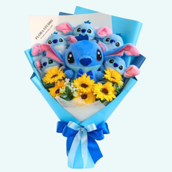 peluche Stitch bouquet floral