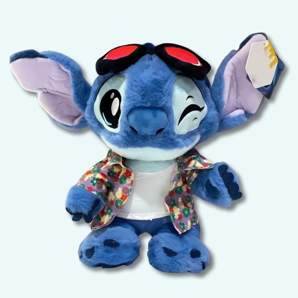 peluche Stitch fleurs tropicales douce